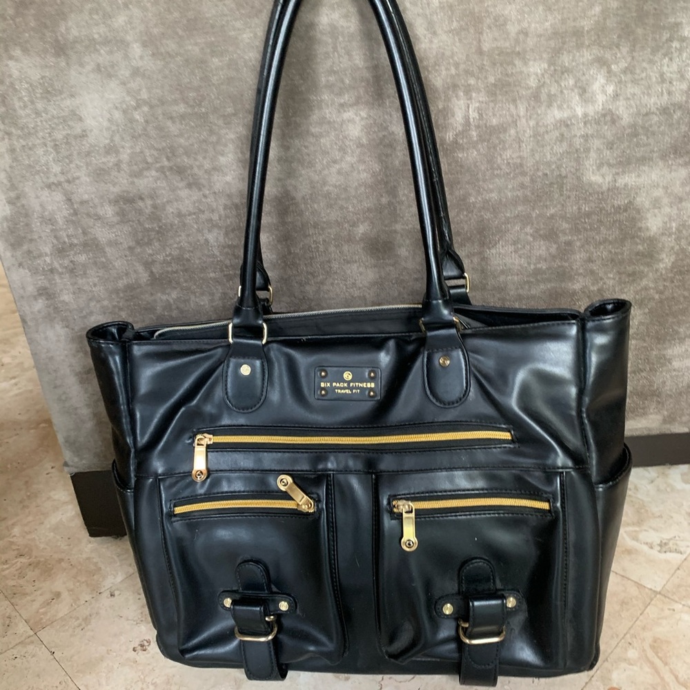 Six Pack Renee Tote - meal prep cooler and laptop